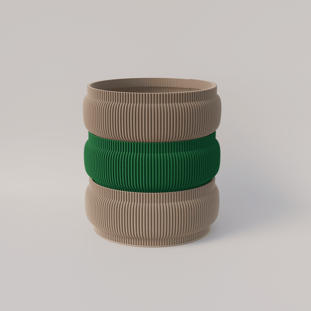Capri Ribbed Stacking Tray, 3D Printed Fluted Bowl