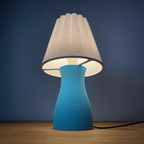 Carmen Table Lamp, 3D Printed Textured Base and Scalloped Shade