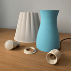 Carmen Table Lamp, 3D Printed Textured Base and Scalloped Shade