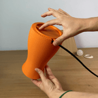 Carmen Table Lamp, 3D Printed Textured Base and Scalloped Shade