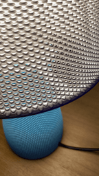 Carmen Table Lamp, 3D Printed Textured Base and Scalloped Shade