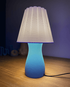 Carmen Table Lamp, 3D Printed Textured Base and Scalloped Shade
