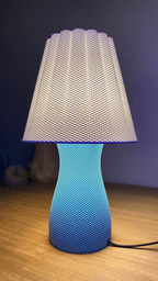Carmen Table Lamp, 3D Printed Textured Base and Scalloped Shade