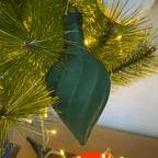 Ripple Spiral Teardrop Christmas Ornament, 3D Printed Bauble