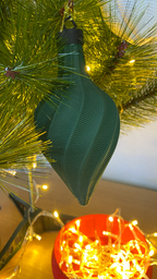 Ripple Spiral Teardrop Christmas Ornament, 3D Printed Bauble