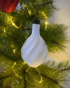 Ripple Spiral Teardrop Christmas Ornament, 3D Printed Bauble