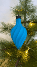 Ripple Spiral Teardrop Christmas Ornament, 3D Printed Bauble