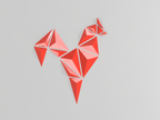 Low-Poly Rooster Wall Art, 3D Printed Panel Sculpture