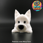 Flexi Cairn Terrier Dog Figure, Articulated 3D Printed Toy