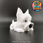 Flexi Cairn Terrier Dog Figure, Articulated 3D Printed Toy