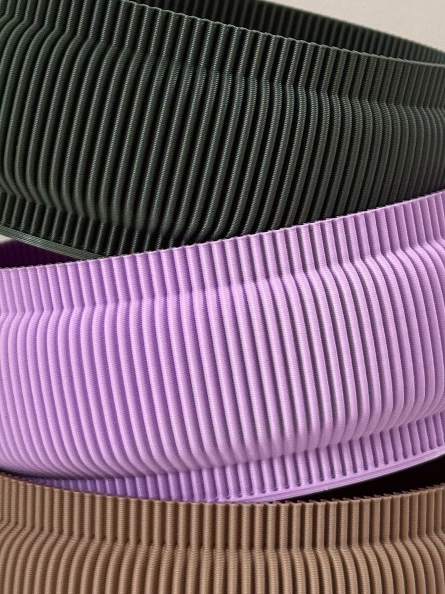 Capri Ribbed Stacking Tray, 3D Printed Fluted Bowl