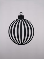 Christmas Bauble Wall Art, 3D Printed Ornament Silhouette