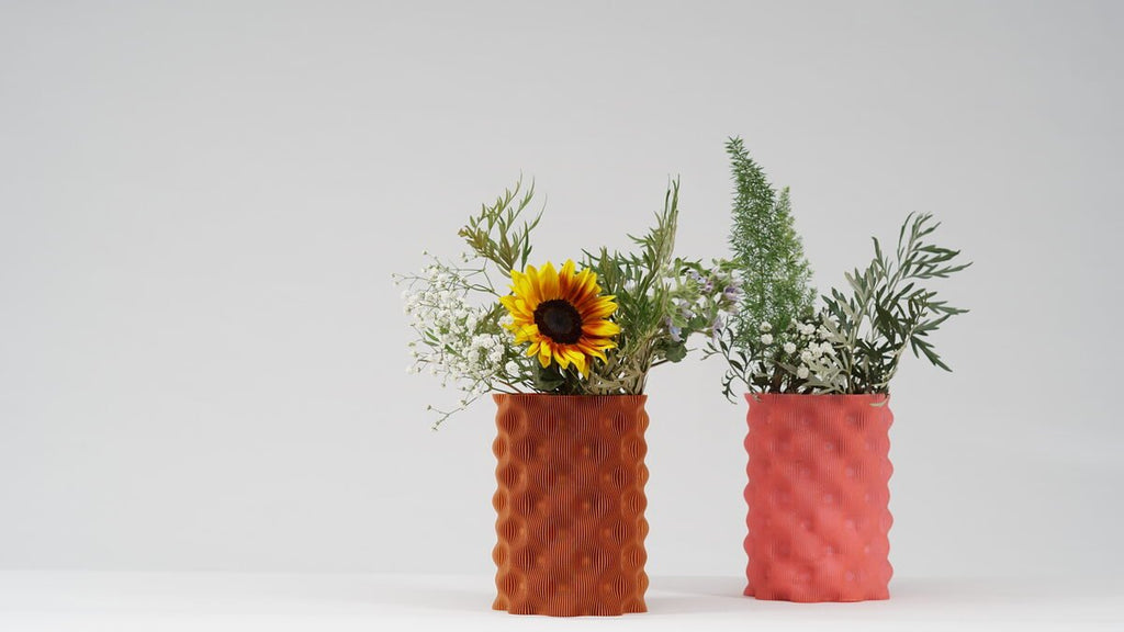 Wave Ripple Vase, 3D Printed Textured Flower Vase
