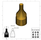 Fluted Bottle Lamp Base, 3D Printed Vase Lamp
