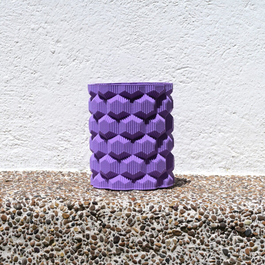 Honeycomb Wave 3D Printed Vase, Textured Planter