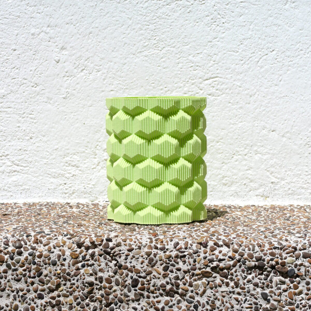 Honeycomb Wave 3D Printed Vase, Textured Planter
