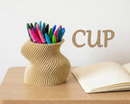 Twisted Spiral Pen Cup, 3D Printed Desk Organiser
