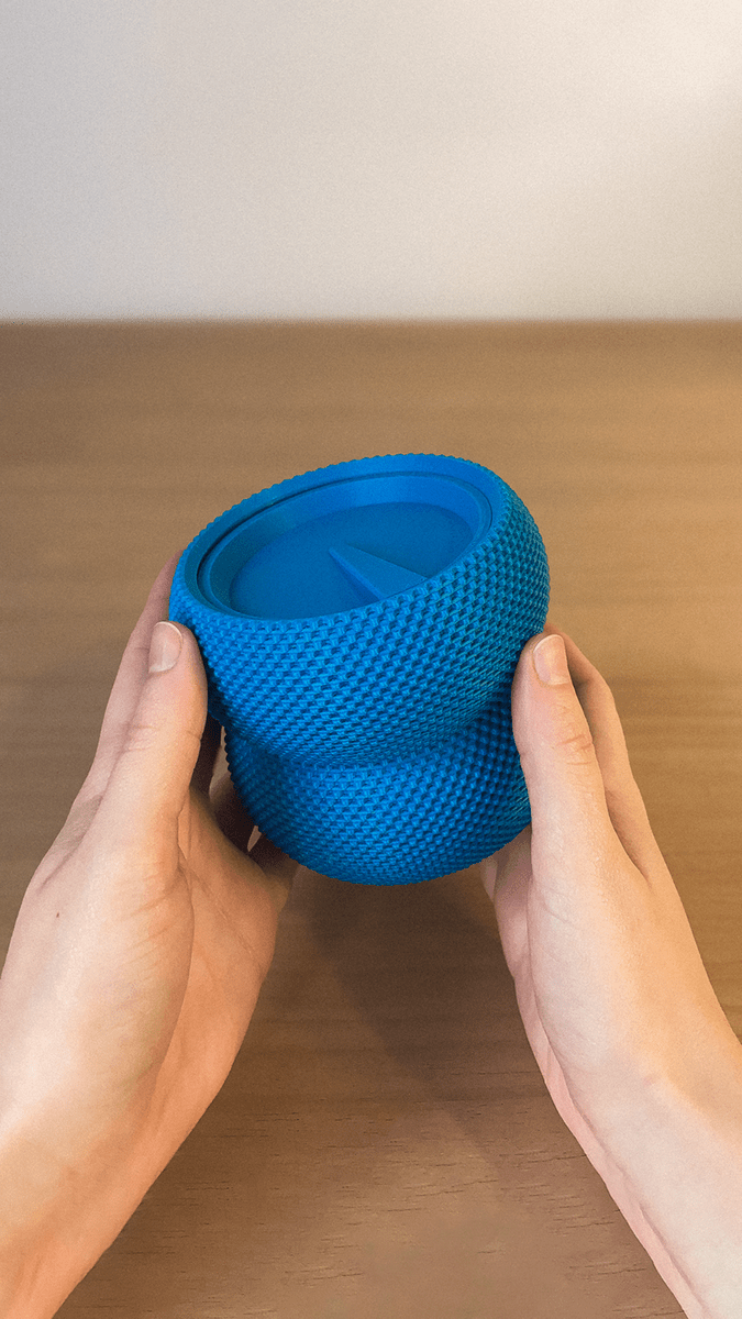 Textured Storage Jar with Screw-On Lid, 3D Printed Desk Container