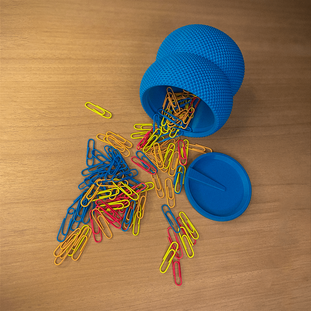 Textured Storage Jar with Screw-On Lid, 3D Printed Desk Container