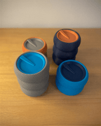 Textured Storage Jar with Screw-On Lid, 3D Printed Desk Container