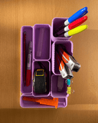 Modular Desk Organizer, 3D Printed Textured Storage Tray Set