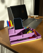 Modular Desk Organizer, 3D Printed Textured Storage Tray Set