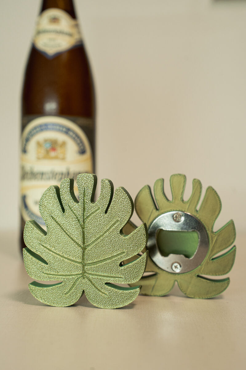 Monstera Pop | Monstera Shaped Beer Opener (40 Mm Insert Compatible)