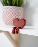 Heart Photo Card Holder with Flexi Legs, 3D Printed Display