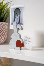 Valebunny Magnetic Bunny Heart Photo Stand, Valentines Gift