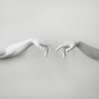 Reaching Hands Wall Sculpture, 3D Printed Sistine Style Art
