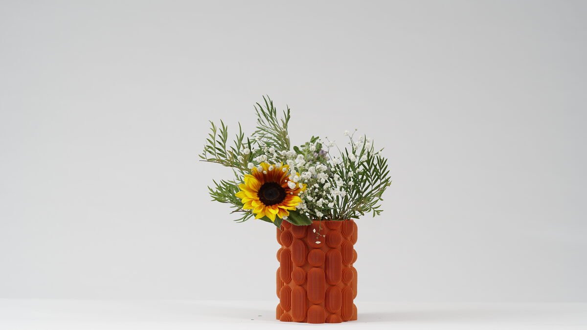 Lava Bubble Vase, Textured 3D Printed PETG Vase