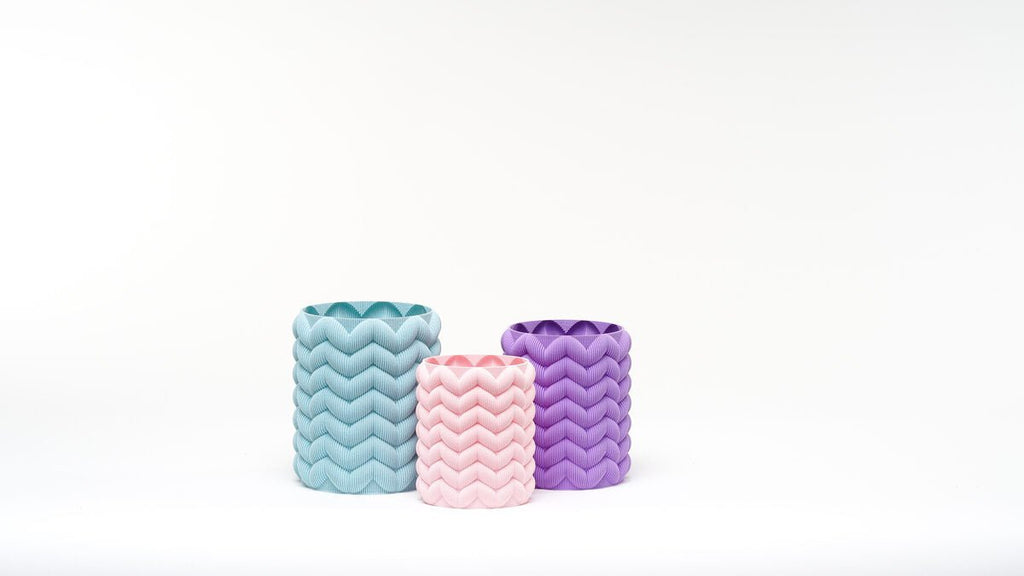 Babushka Wave Vase Trio, 3D Printed Nesting Vase Set