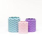 Babushka Wave Vase Trio, 3D Printed Nesting Vase Set