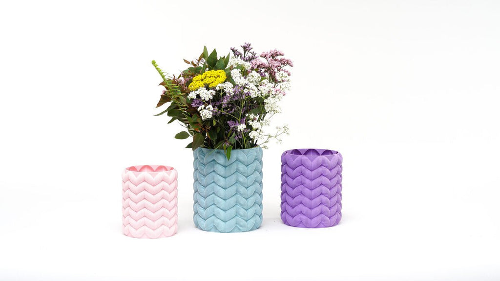 Babushka Wave Vase Trio, 3D Printed Nesting Vase Set