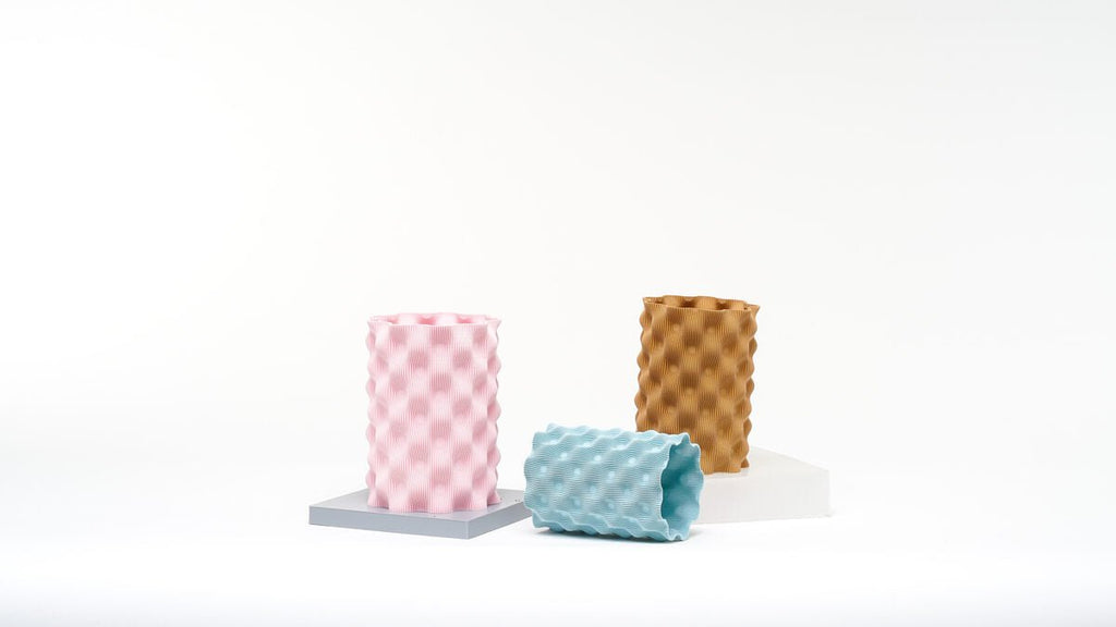 Wave Ripple Vase, 3D Printed Textured Flower Vase