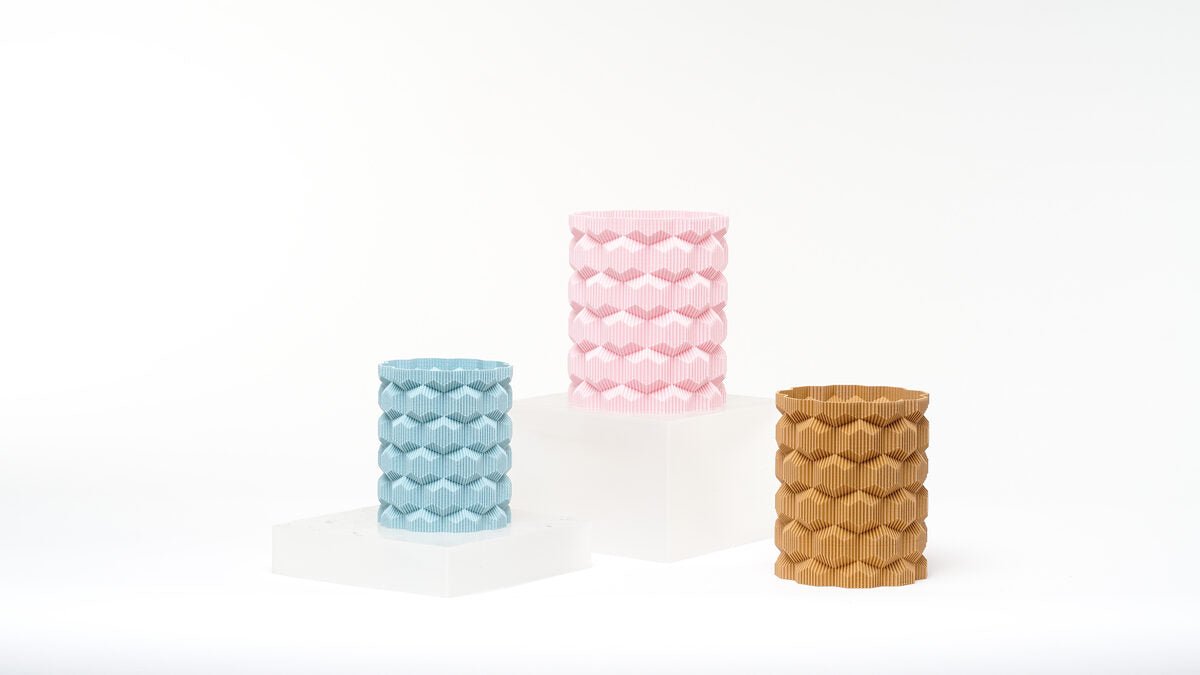 Honeycomb Wave 3D Printed Vase, Textured Planter
