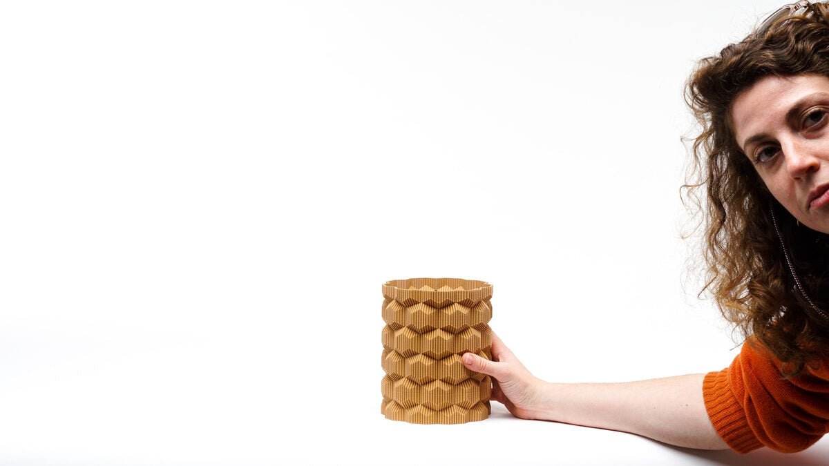 Honeycomb Wave 3D Printed Vase, Textured Planter