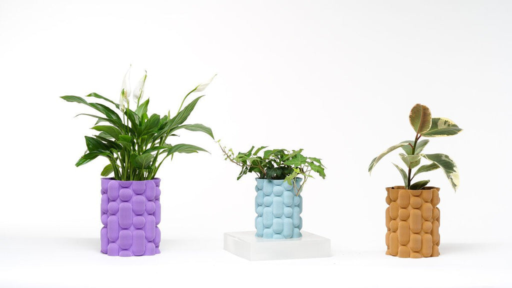 Lava Bubble Vase, Textured 3D Printed PETG Vase