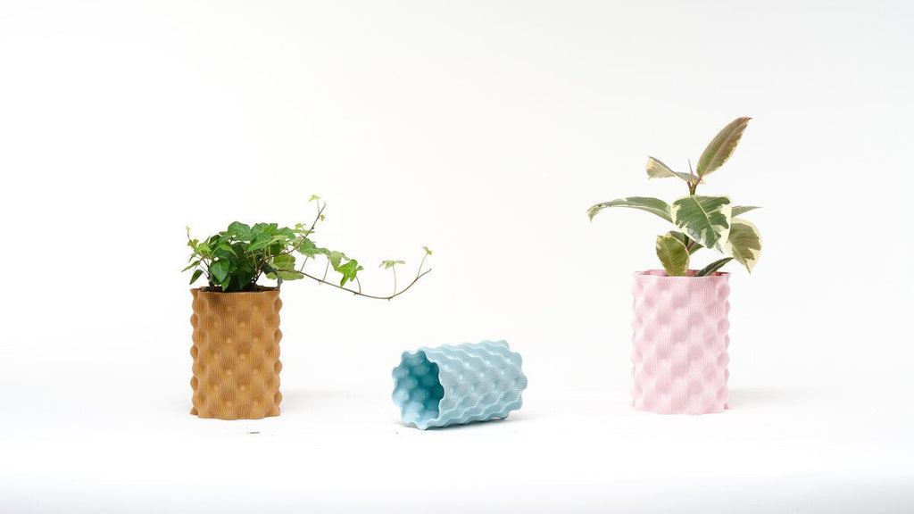 Wave Ripple Vase, 3D Printed Textured Flower Vase