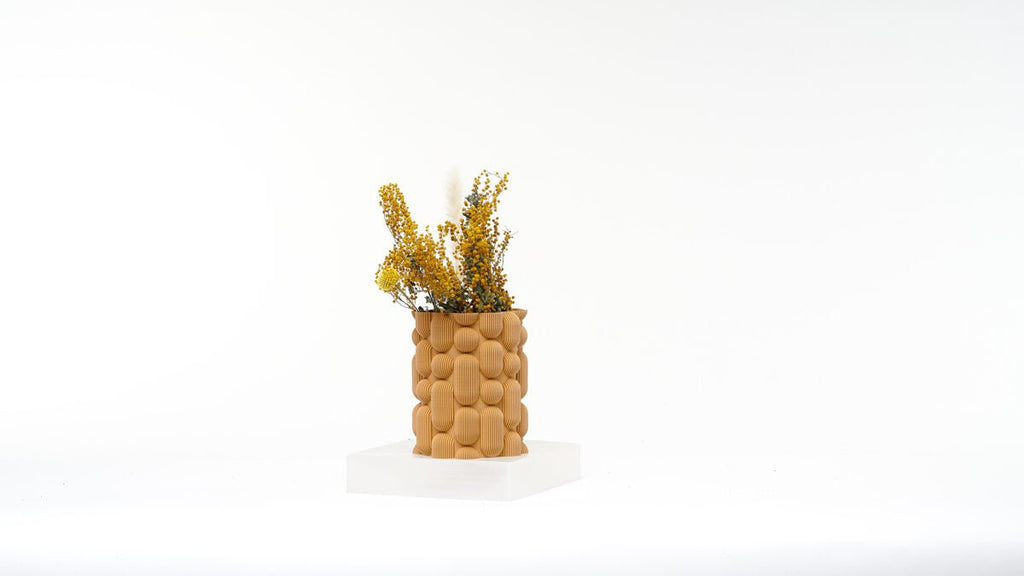 Lava Bubble Vase, Textured 3D Printed PETG Vase