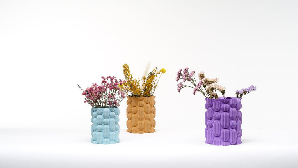 Lava Bubble Vase, Textured 3D Printed PETG Vase