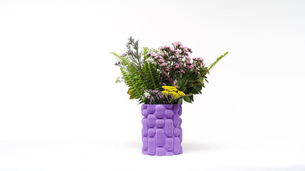 Lava Bubble Vase, Textured 3D Printed PETG Vase