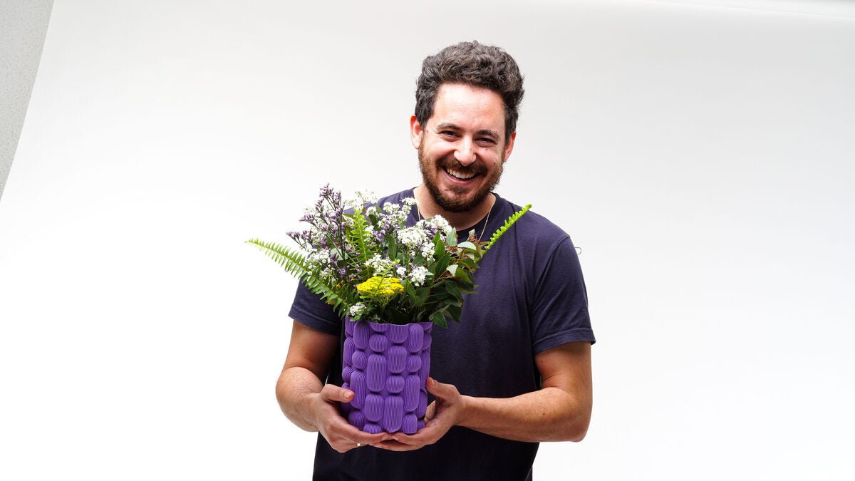 Lava Bubble Vase, Textured 3D Printed PETG Vase