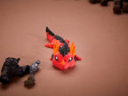 Magma Dragon Articulated Fidget Figure, 3D Printed Toy