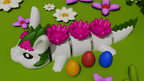 Articulated Easter Dragon Figure, 3D Printed Floral Decor Toy