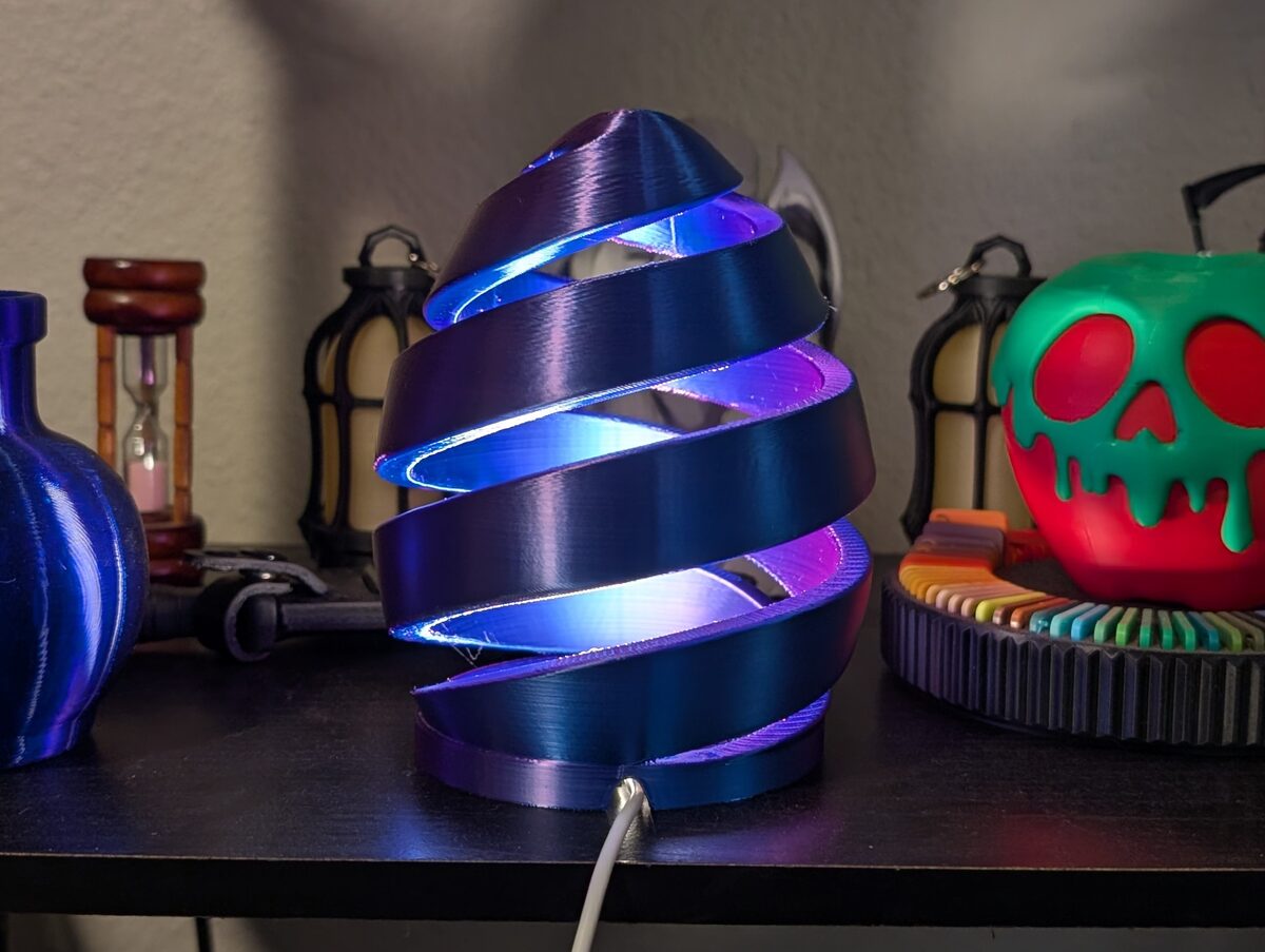 Spiral Egg Lamp for LED Tea Light & Puck Light
