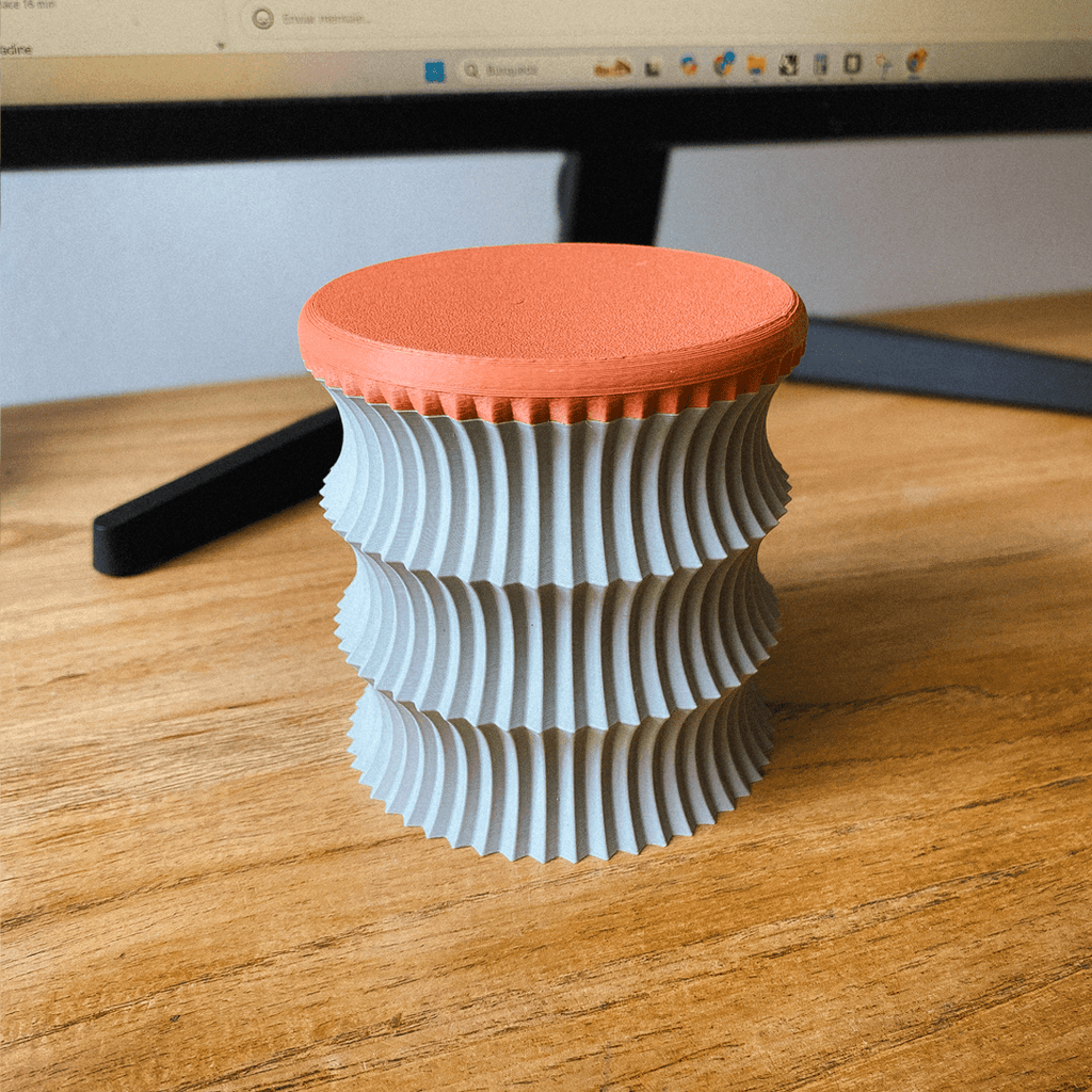 Fluted Desk Organizer Cup, 3D Printed Pleated Pen Holder
