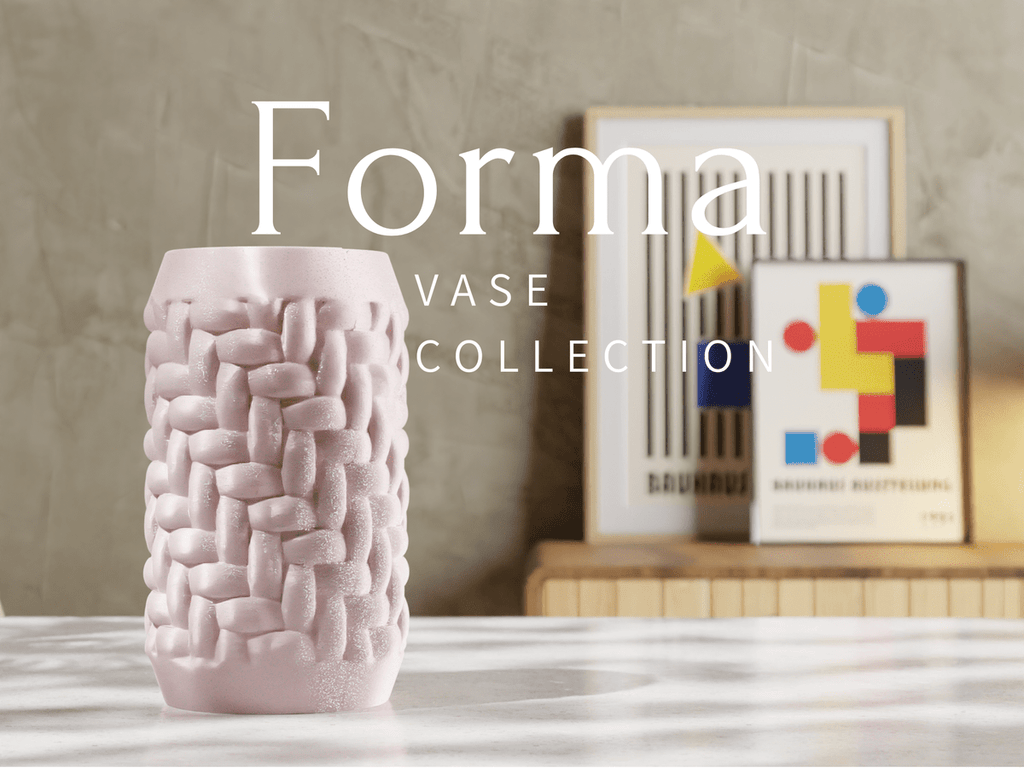 Cotton Weave Cylinder Vase, 3D Printed Basket Texture Decor