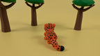 Articulated Leopard Keychain Figure, Flexi 3D Printed Cub