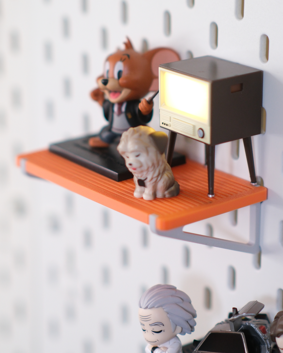 Ikea Skadis Minimal Toy Display Shelf – Snap‑on Pegboard Shelf For Mini Figures